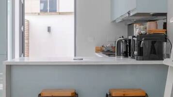 Basic Apartment, 1 King Bed with Sofa bed | Private kitchen | Fridge, microwave, oven, stovetop