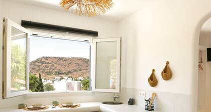 A privately owned home adorned in the distinctive, traditional Cycladic style.