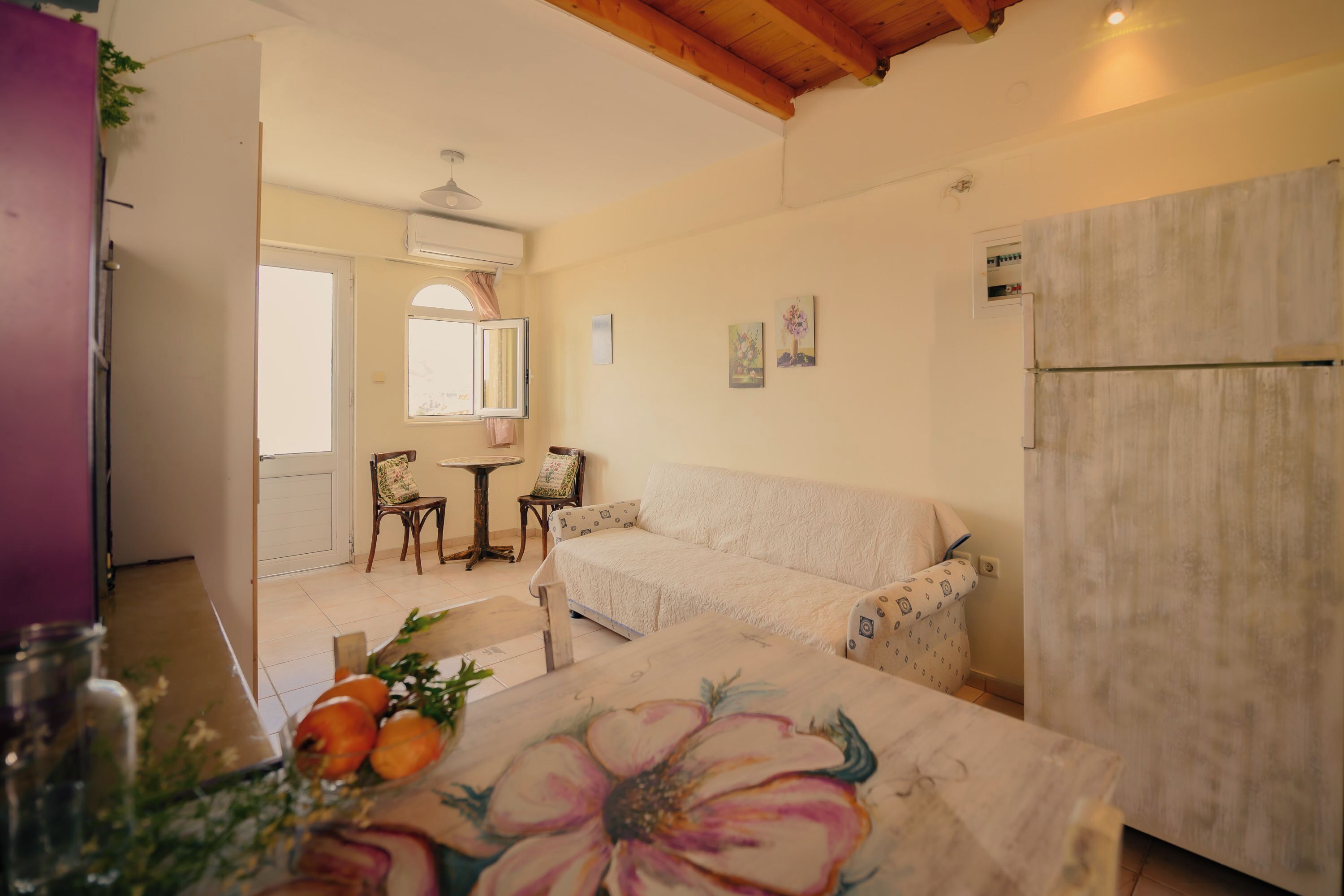 Standard House, Multiple Bedrooms, 2 Bathrooms, Mountainside (Evgenias House Ancient Olympia) | Living area | 21-inch flat-screen TV with cable channels, TV