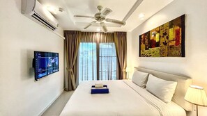 2 bedrooms, iron/ironing board, WiFi, bed sheets - 6-19 - 2 Bdr Condo with Balcony and shared Pool (Tambon Patong)