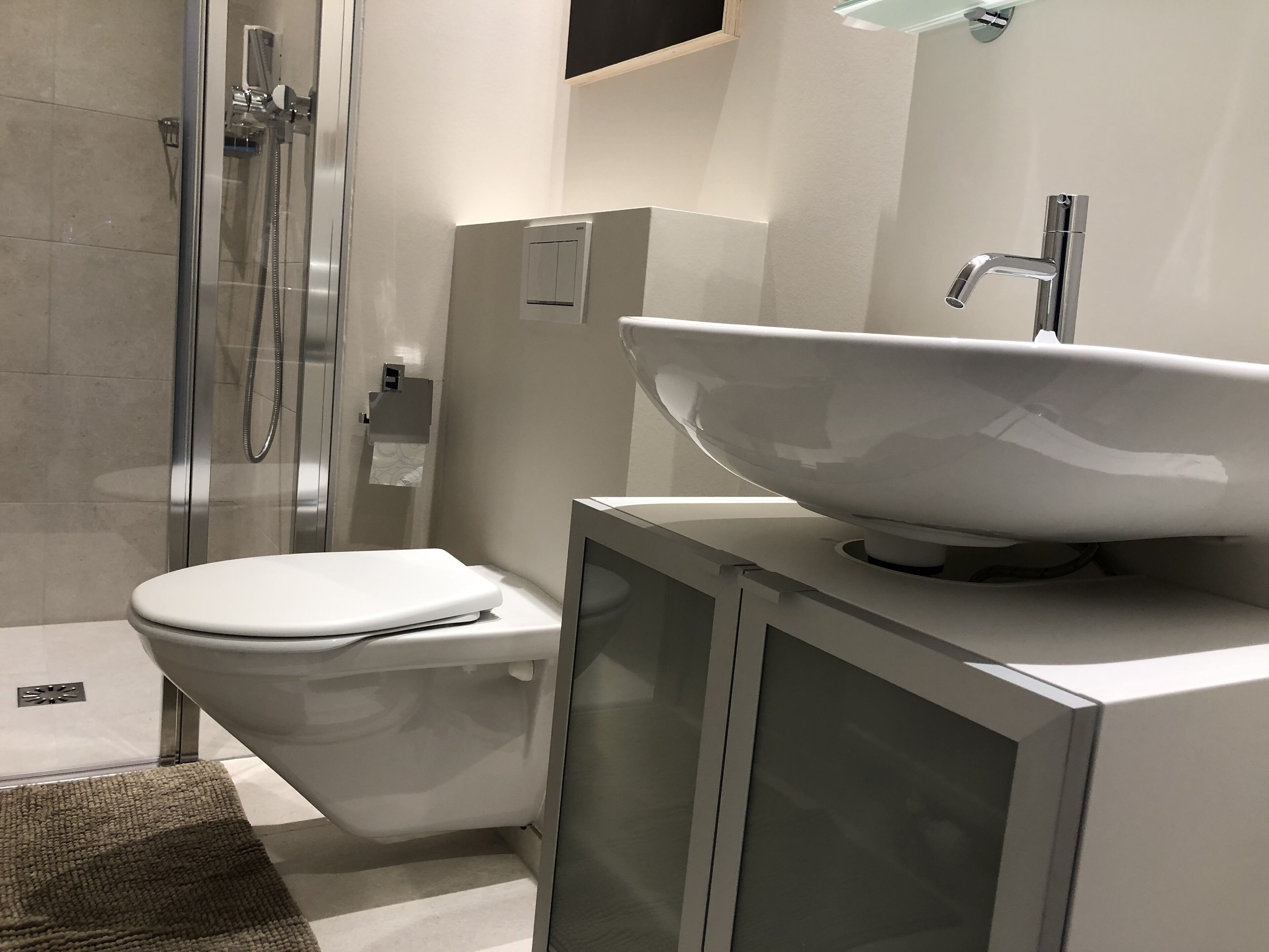 Regadera, amenidades de baño gratuitas, secadora de cabello, toallas 