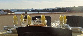 Ilsad apartments, Apartment with pool 80 meters from se, Sea view from balcony