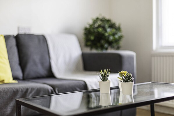 Basic Apartment, 1 Double Bed | Living area | TV - Convenient Studio Near Victoria (London)