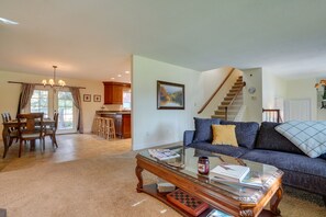 Fireplace, books - Charming Anchorage Home w/ Private Hot Tub! (Anchorage)