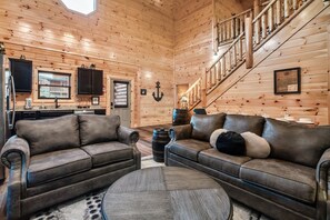 Smart TV, fireplace, video games, stereo