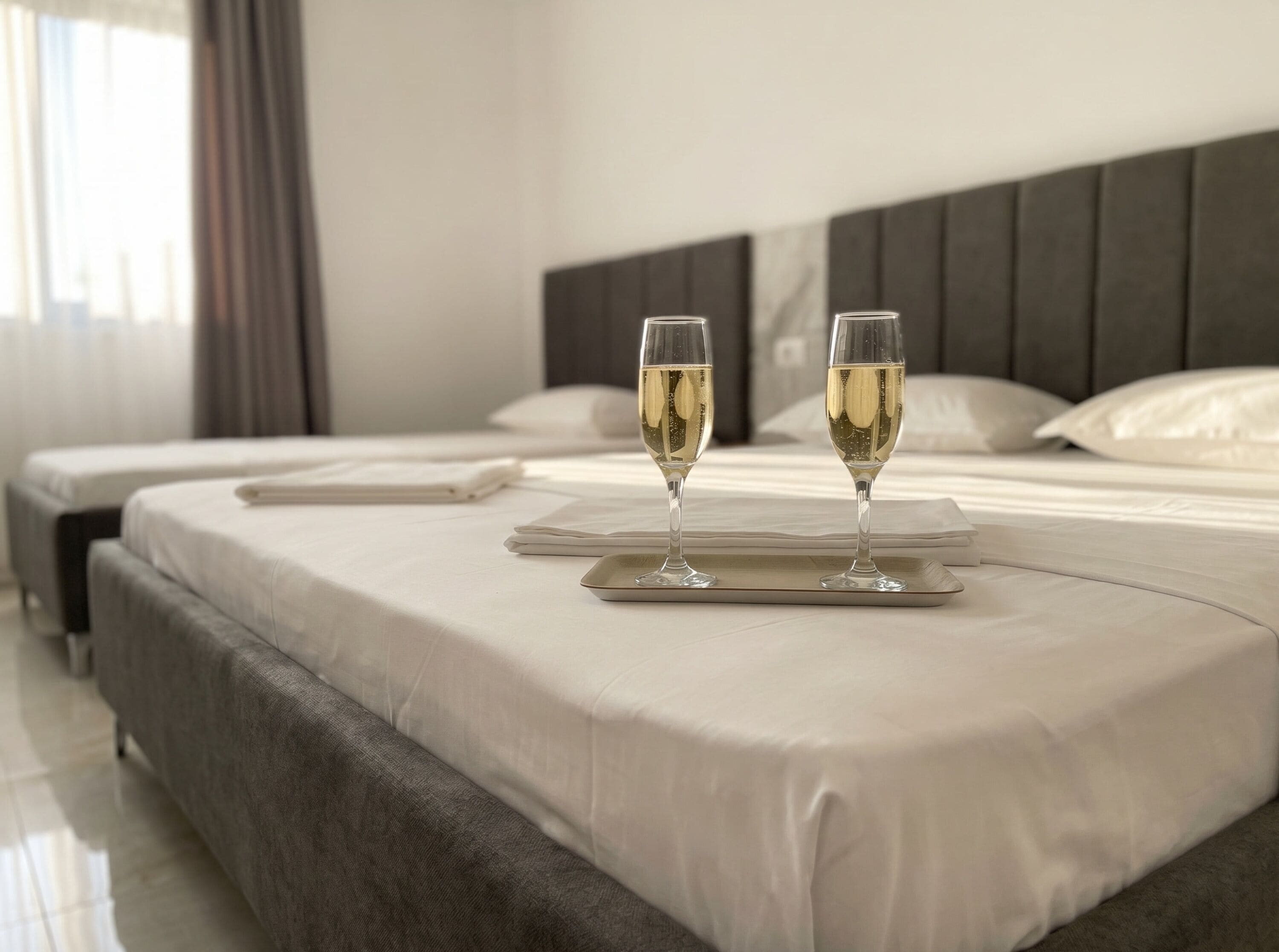 Premium bedding, memory-foam beds, individually decorated