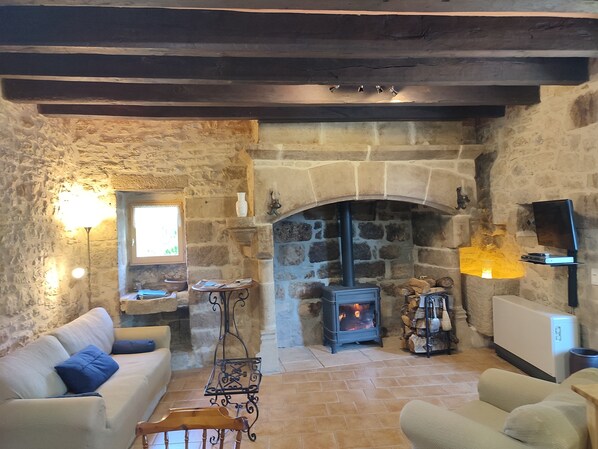 TV, fireplace, DVD player