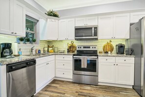 Fridge, microwave, oven, stovetop - Cozy 2 BR Condo with Fireplace, Full Kitchen, Pool Access, Walking and Bike Path (Townsend)