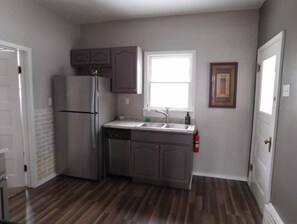 Microwave, dishwasher, coffee/tea maker, highchair