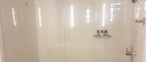 Hair dryer, bidet, towels, soap