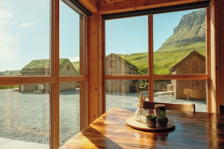 Múlafossur Cottage no 5: Súlusmáttan | Living area. Múlafossur Cottages near Waterfall