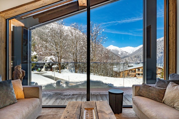 Picture windows looking towards Balme ski area