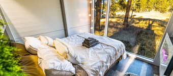 Industrial micro cabin in the forest