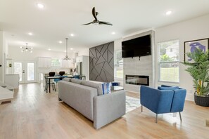 TV, fireplace - Modern Decatur Home ~ 7 Mi to Atlanta! (Decatur)