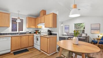 Fridge, microwave, oven, toaster