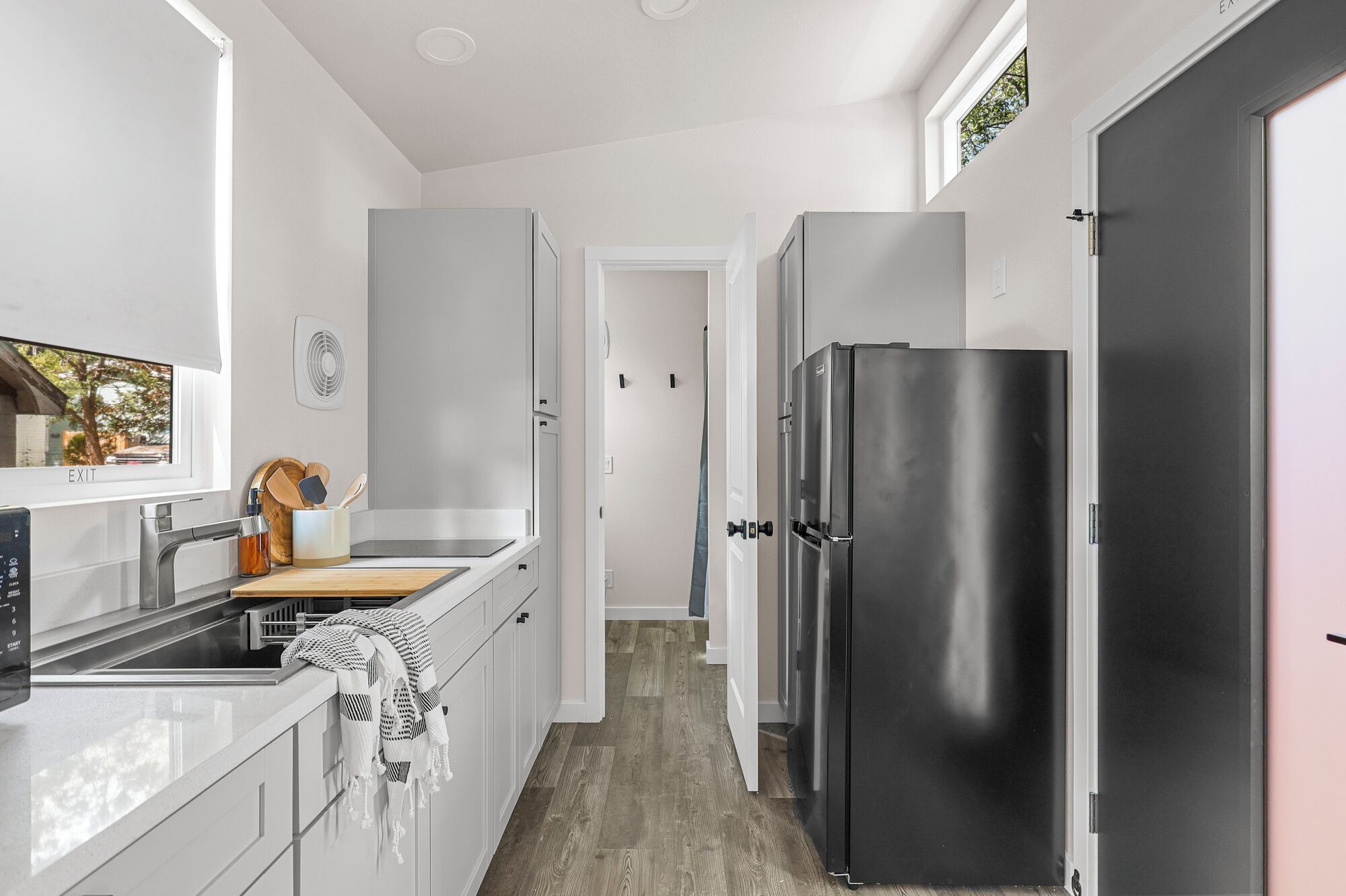 Fridge, microwave, stovetop, toaster