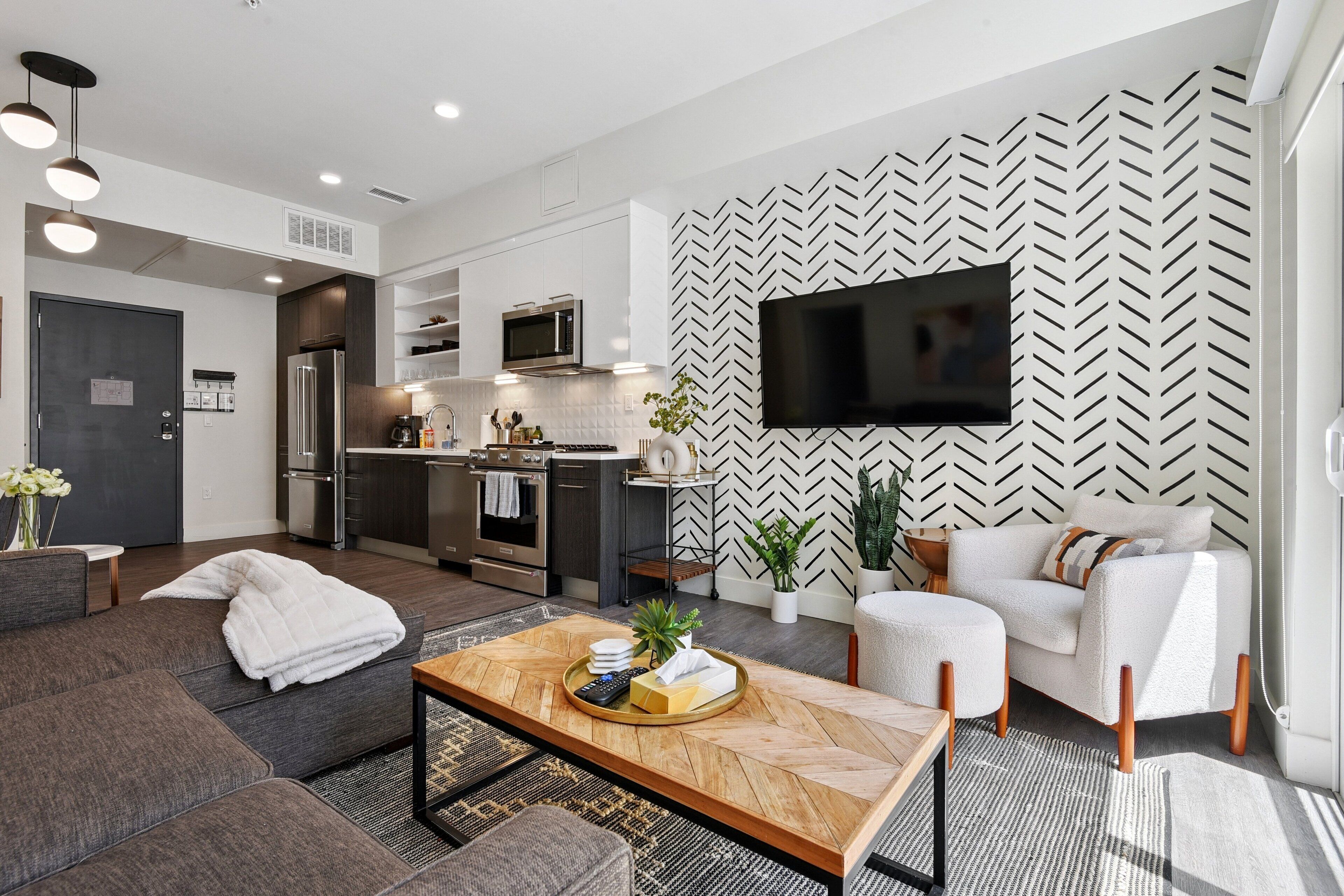 Apartment, Mehrere Betten, Küche, Stadtblick (2880(U307) EcoLoft City Views) | Wohnbereich