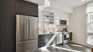 Appart'hÎtel, 1 trÚs grand lit, balcon (Unit 400) | Cuisine privée
