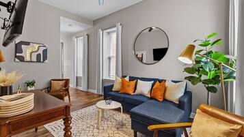 House, Multiple Beds, Patio, City View | Living area | TV