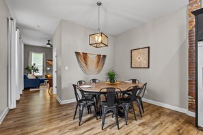 House, Multiple Beds, Patio, City View | Dining - Mysteries on Lemp | JZ Vacation Rentals (St. Louis)