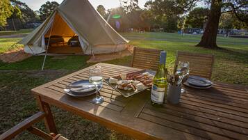 Family Tent, Multiple Beds, Shared Bathroom | Terrace/patio