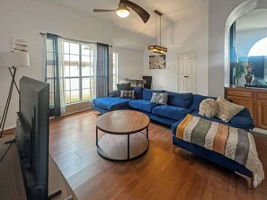 TV, fireplace, offices - Villa with Pool, BBQ and More (Flower Mound)