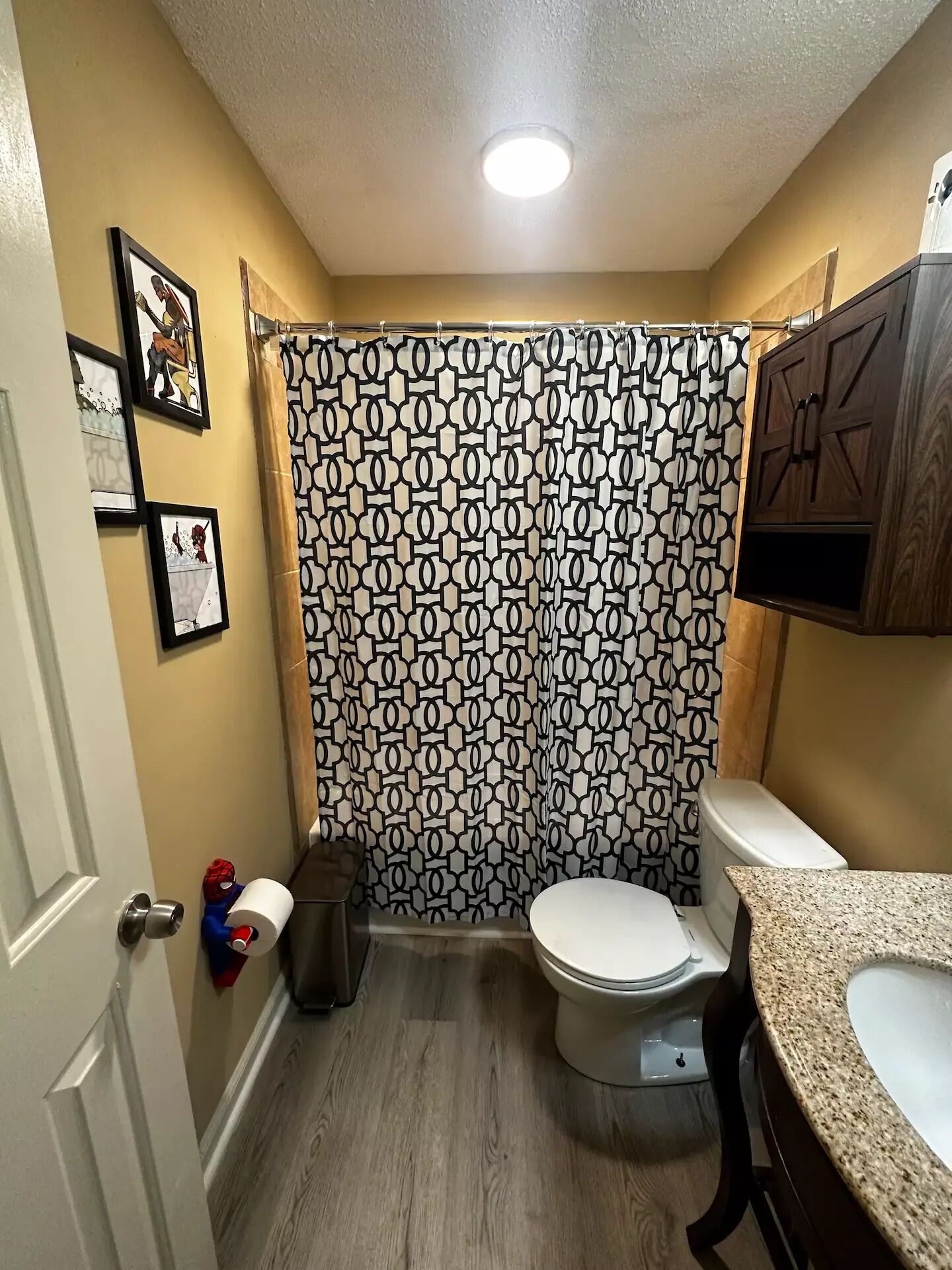 Hårtork, handdukar, tvål och toalettpapper