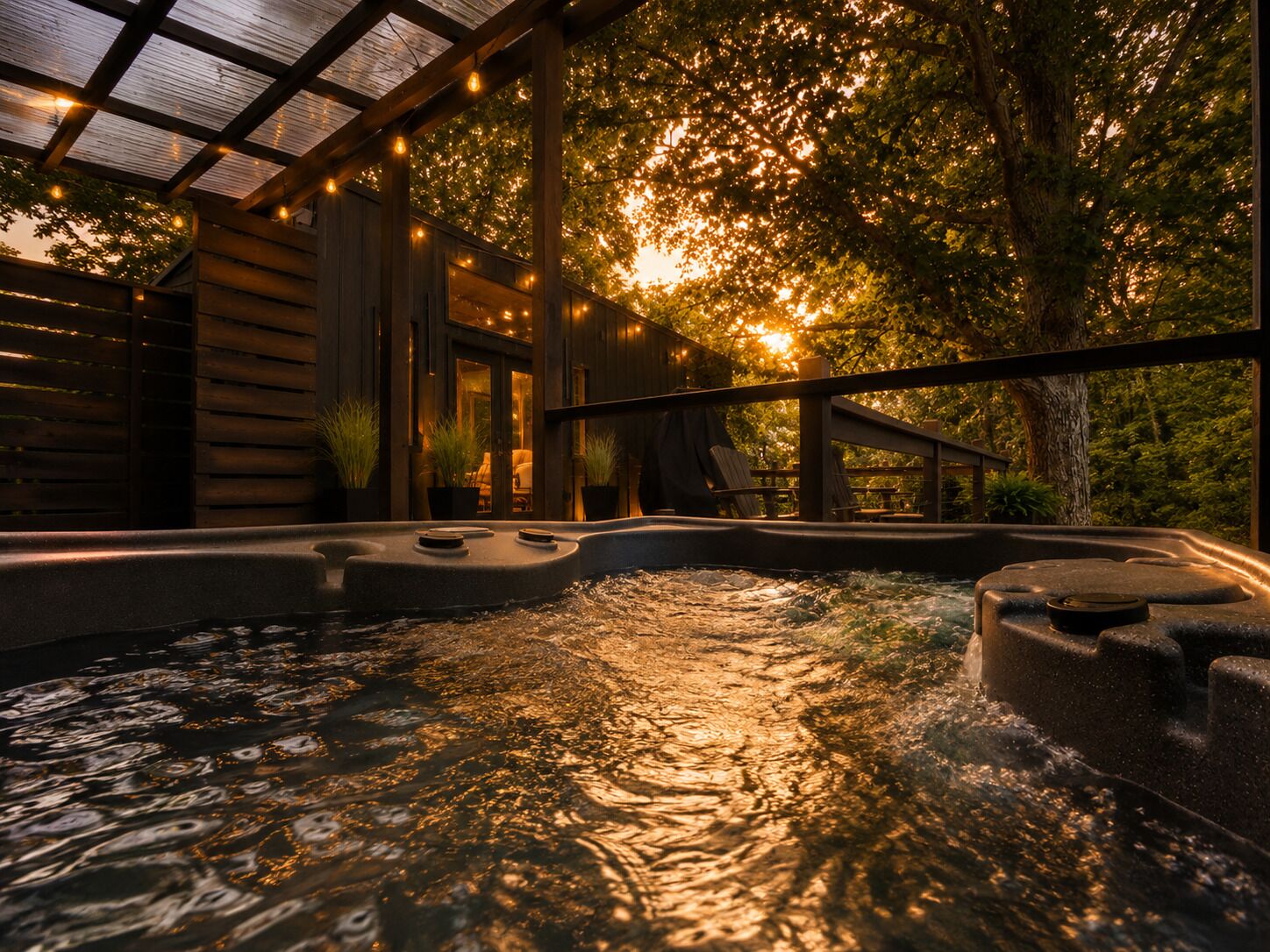 Outdoor spa tub
