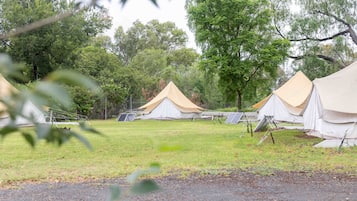 Standard Tent, 1 Queen Bed, Shared Bathroom | 2 bedrooms, bed sheets