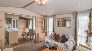 Flat-screen TV, DVD player