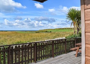 Property grounds - Country and modern cladded lodge with sea views. (Kirkcudbright)