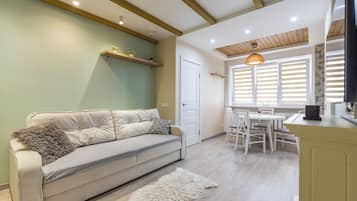 Basic Apartment | Living area | 42-inch flat-screen TV with cable channels