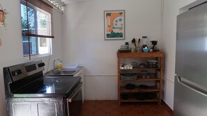 Fridge, cookware/dishes/utensils - Nice Studio Right Next to El Tunco! (San Salvador)