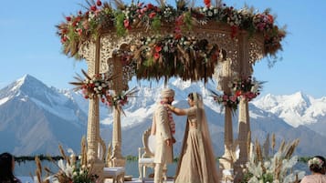 Outdoor wedding area