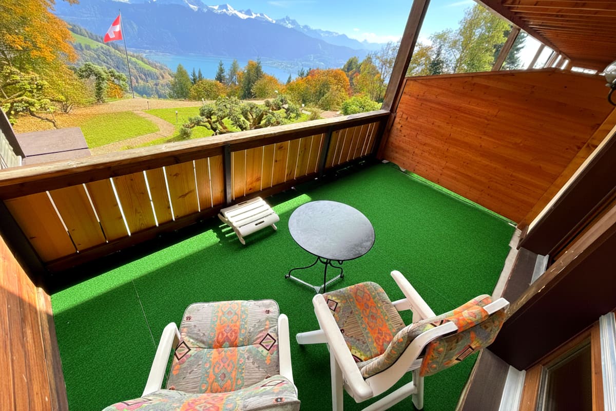 全景双人房或双床房, 阳台 | 山景