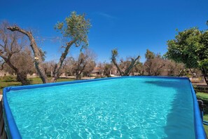 A clear blue swimming pool surrounded by trees and a clear sky. - 3345 DCB Trilocale by Barbarhouse (Melendugno)