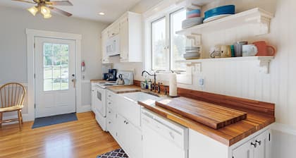 Dog-friendly 2-story home near the ocean with firepit, washer/dryer, deck, & AC