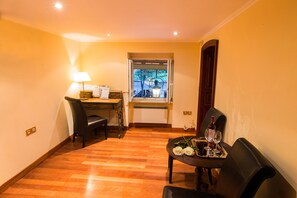 Classic Apartment | Living area | 42-inch plasma TV with cable channels - Corfu Liston Romantica by Corfu Escapes (Corfu)