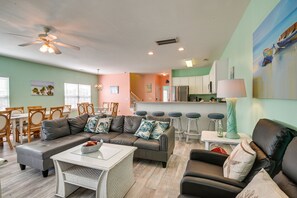 TV - Walk to Ocean & Pier: Surfside Beach House w/ Pool (Surfside Beach)