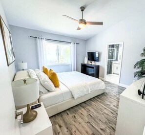 Desk, iron/ironing board, travel cot, free WiFi