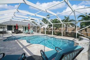 Outdoor pool, a heated pool - Shore & More — 5BR home in the Heart of It All (Delray Beach)