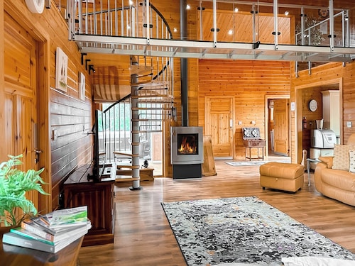 A superb family lodge with a private hot tub, sauna and games zone.