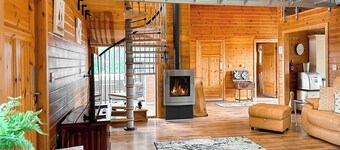 A superb family lodge with a private hot tub, sauna and games zone.