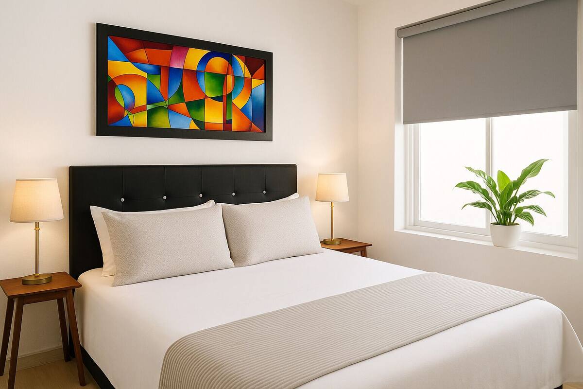 6 habitaciones, cortinas blackout, wifi gratis y ropa de cama
