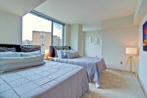 2 bedrooms, premium bedding, desk, blackout curtains