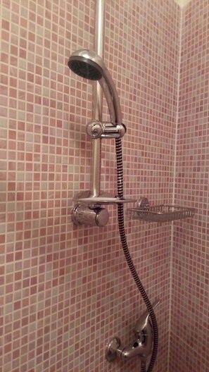 Hair dryer, bidet, towels, soap