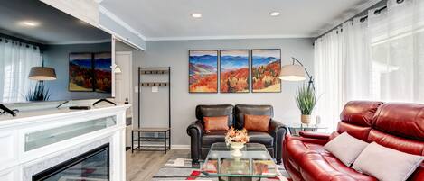 Smart TV, chimenea, videojuegos y libros