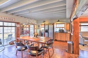 Dining - Historic Catskills Barn on Private Land: Fire Pit, Views, Near Stamford (Jefferson)