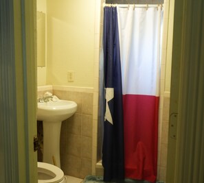 Ducha, toallas, jabón, papel higiénico