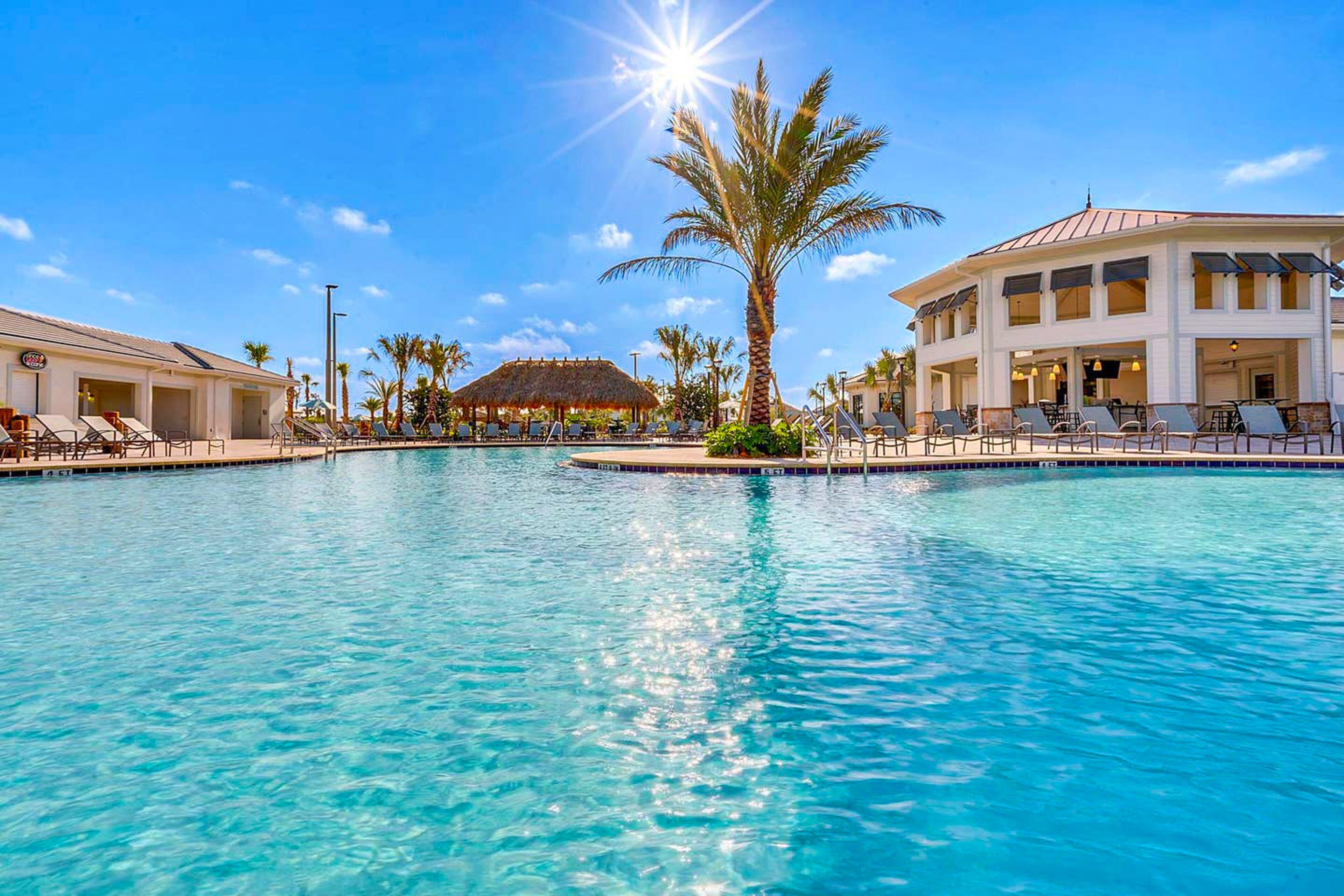 Lakefront villa with private pool & luxe resort pool, lazy river & waterslide